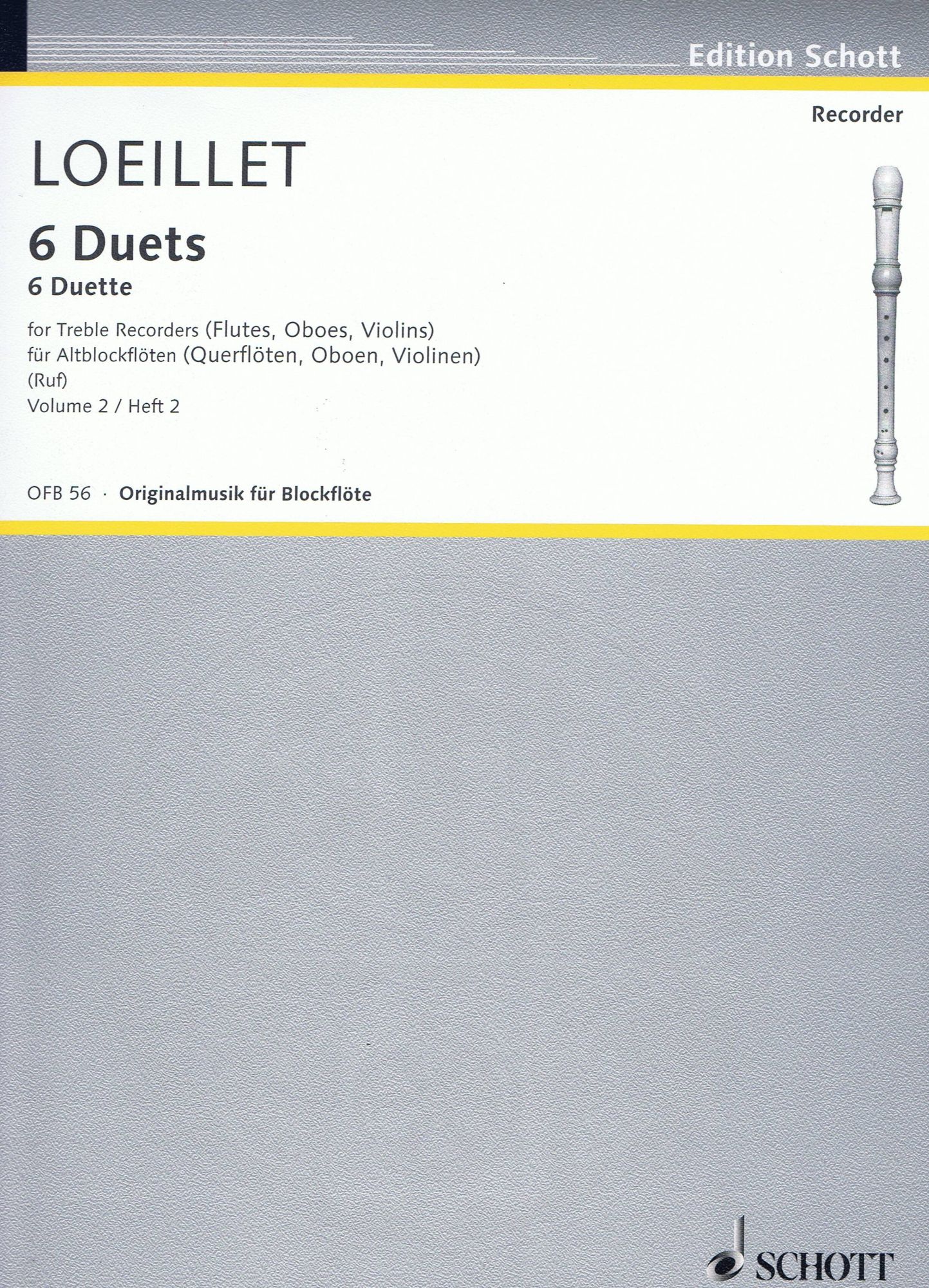 Cover: 9790001099448 | Duetten(6) 2 | Jean-Baptiste Loeillet | Buch | Schott Music