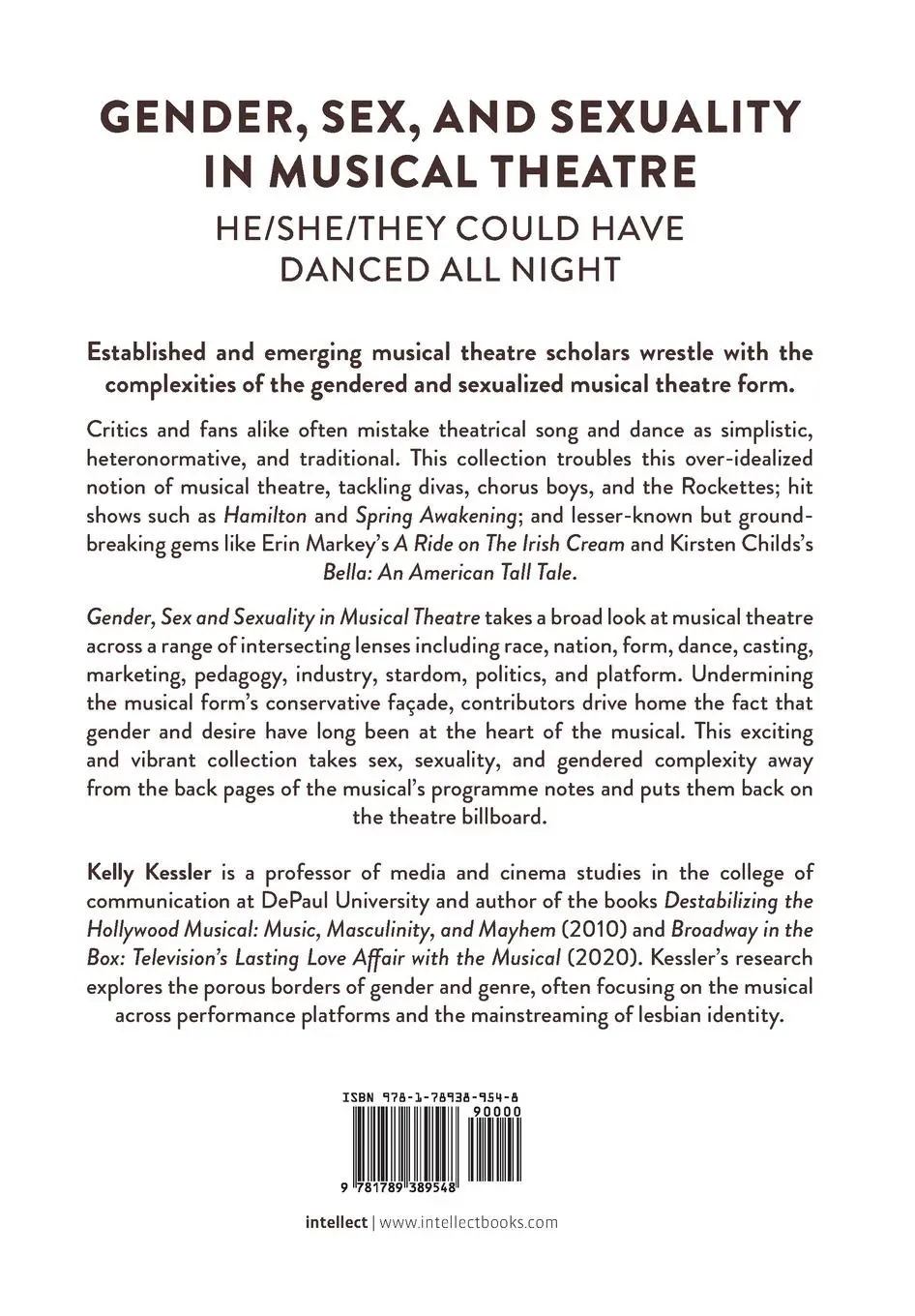 Rückseite: 9781789389548 | Gender, Sex, and Sexuality in Musical Theatre | Kelly Kessler | Buch