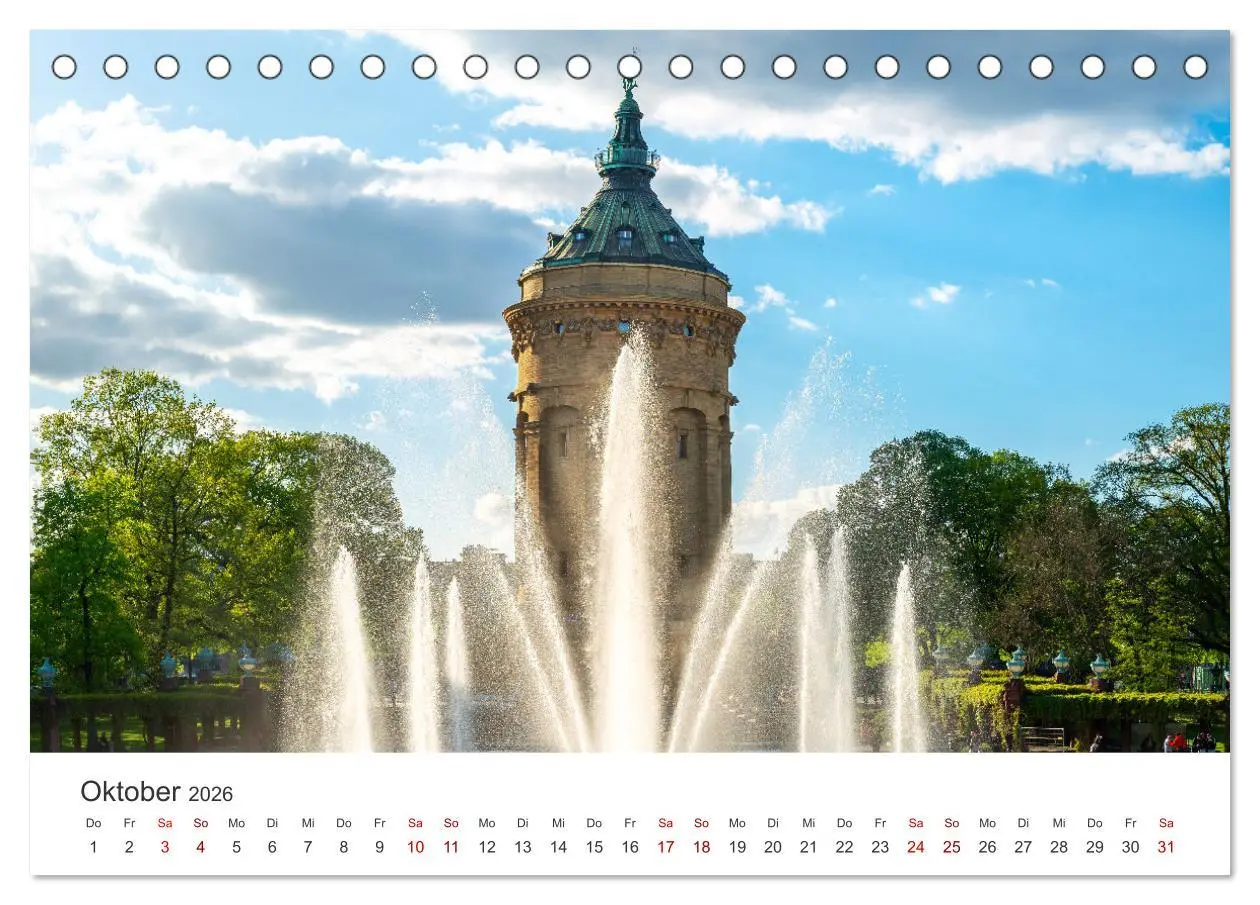 Bild: 9783457369548 | Der Mannheimer Wasserturm (Tischkalender 2026 DIN A5 quer),...