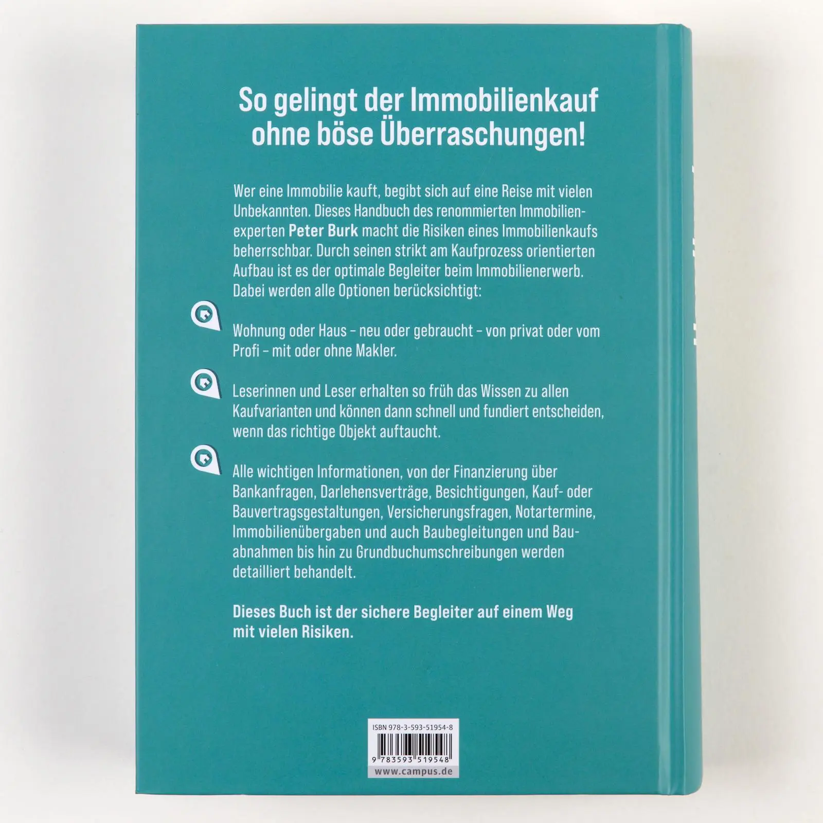 Rückseite: 9783593519548 | Handbuch Immobilienkauf | Ohne Risiko in die eigenen vier Wände | Burk