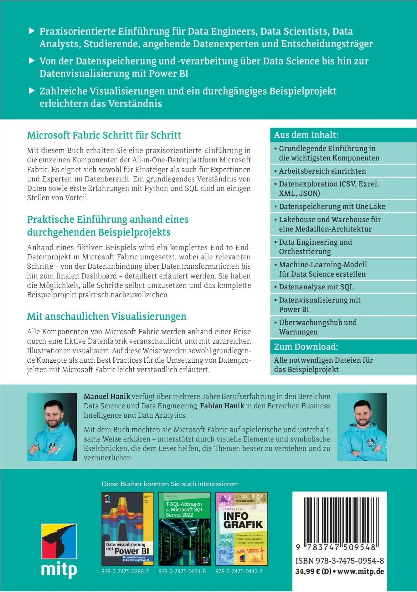 Rückseite: 9783747509548 | Microsoft Fabric | Manuel Hanik (u. a.) | Taschenbuch | 240 S. | 2025