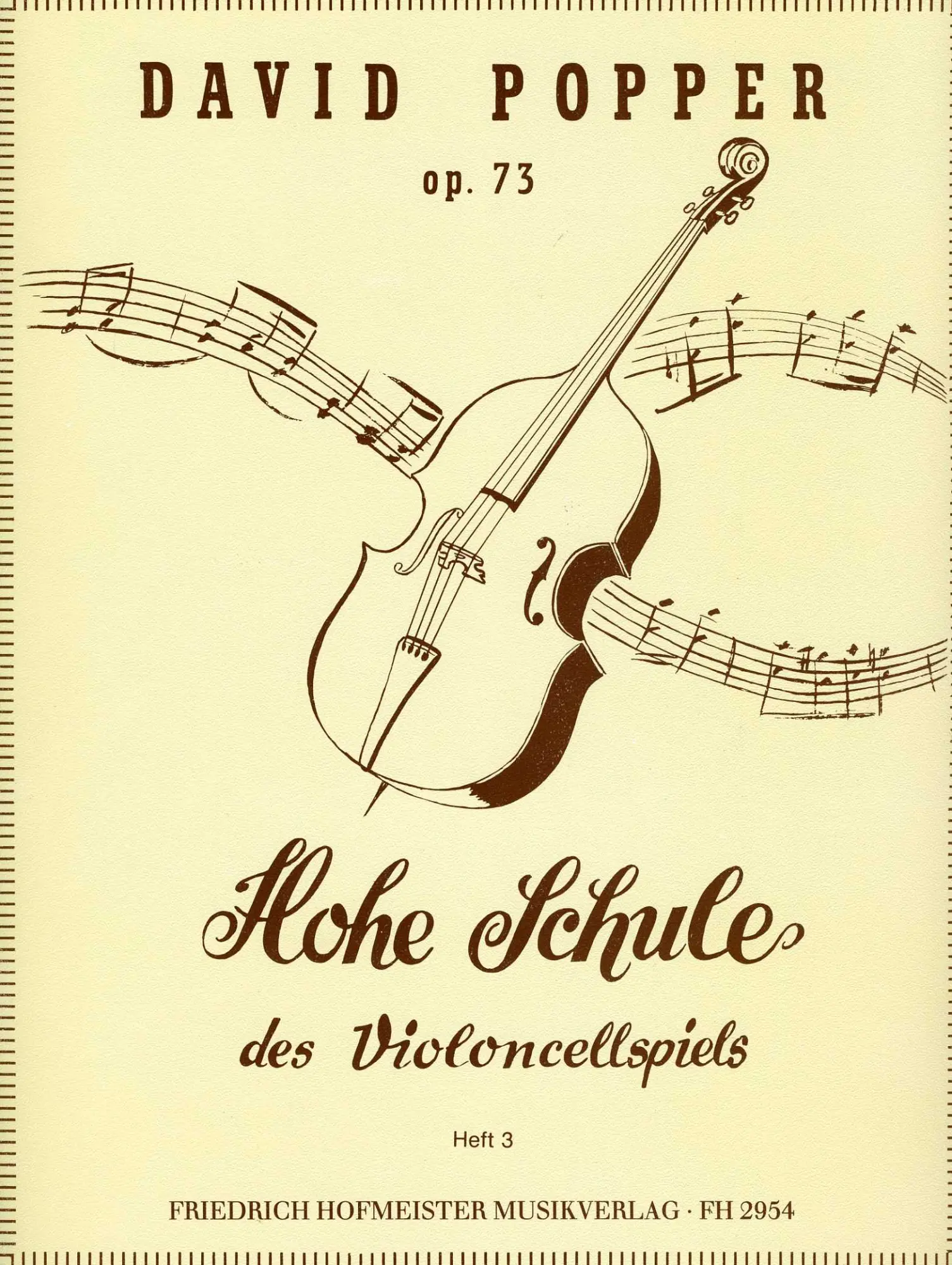 Cover: 9790203429548 | Hohe Schule des Violoncellspiels - Heft 3 | Etüden 21 - 30 | Popper