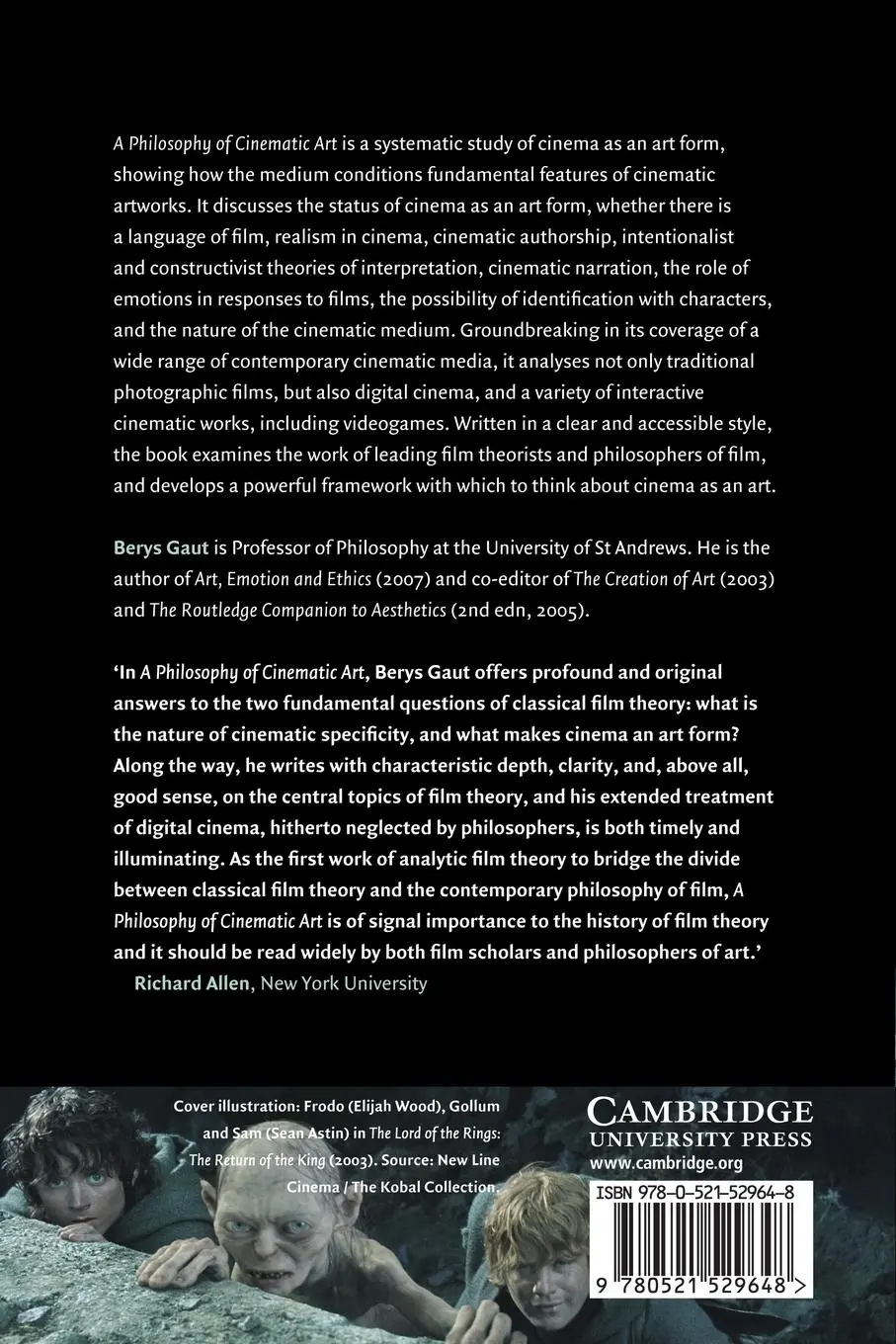 Rückseite: 9780521529648 | A Philosophy of Cinematic Art | Berys Gaut | Taschenbuch | Englisch
