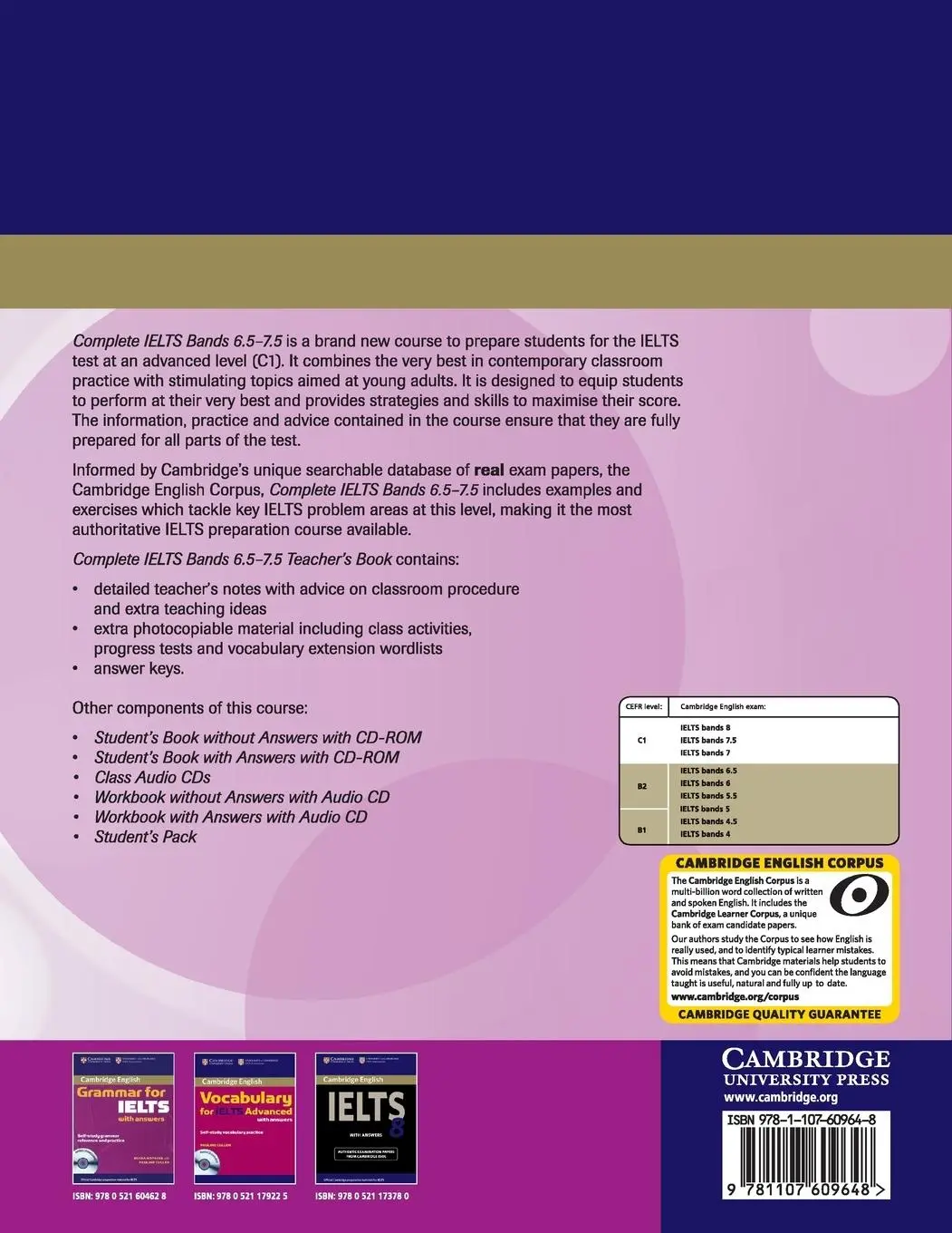 Rückseite: 9781107609648 | Complete IELTS Bands 6.5-7.5 | Guy Brook-Hart (u. a.) | Taschenbuch