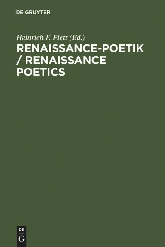 Cover: 9783110139648 | Renaissance-Poetik / Renaissance Poetics | Heinrich F. Plett | Buch