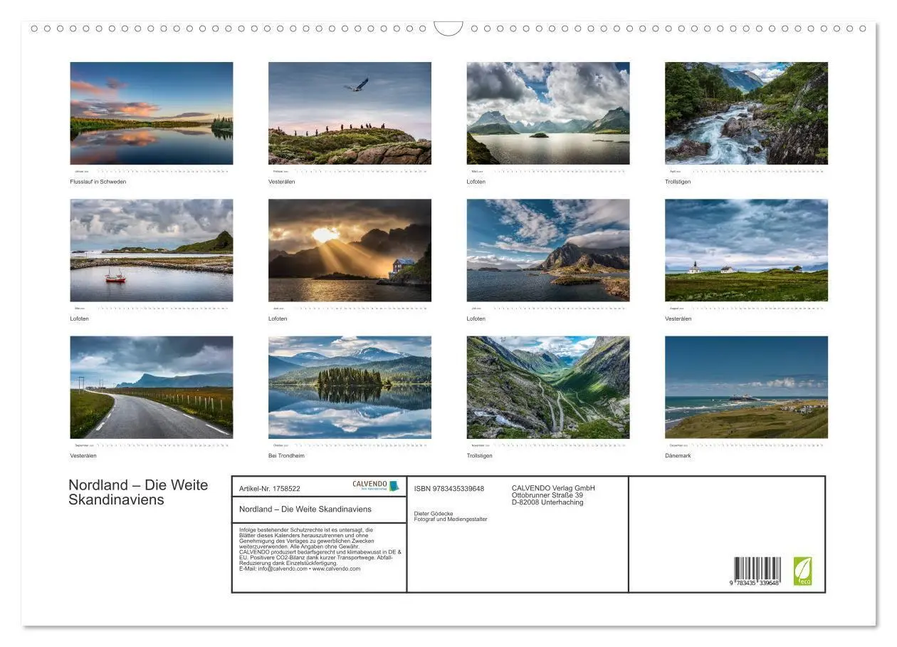 Bild: 9783435339648 | Nordland - Die Weite Skandinaviens (Wandkalender 2025 DIN A2 quer),...