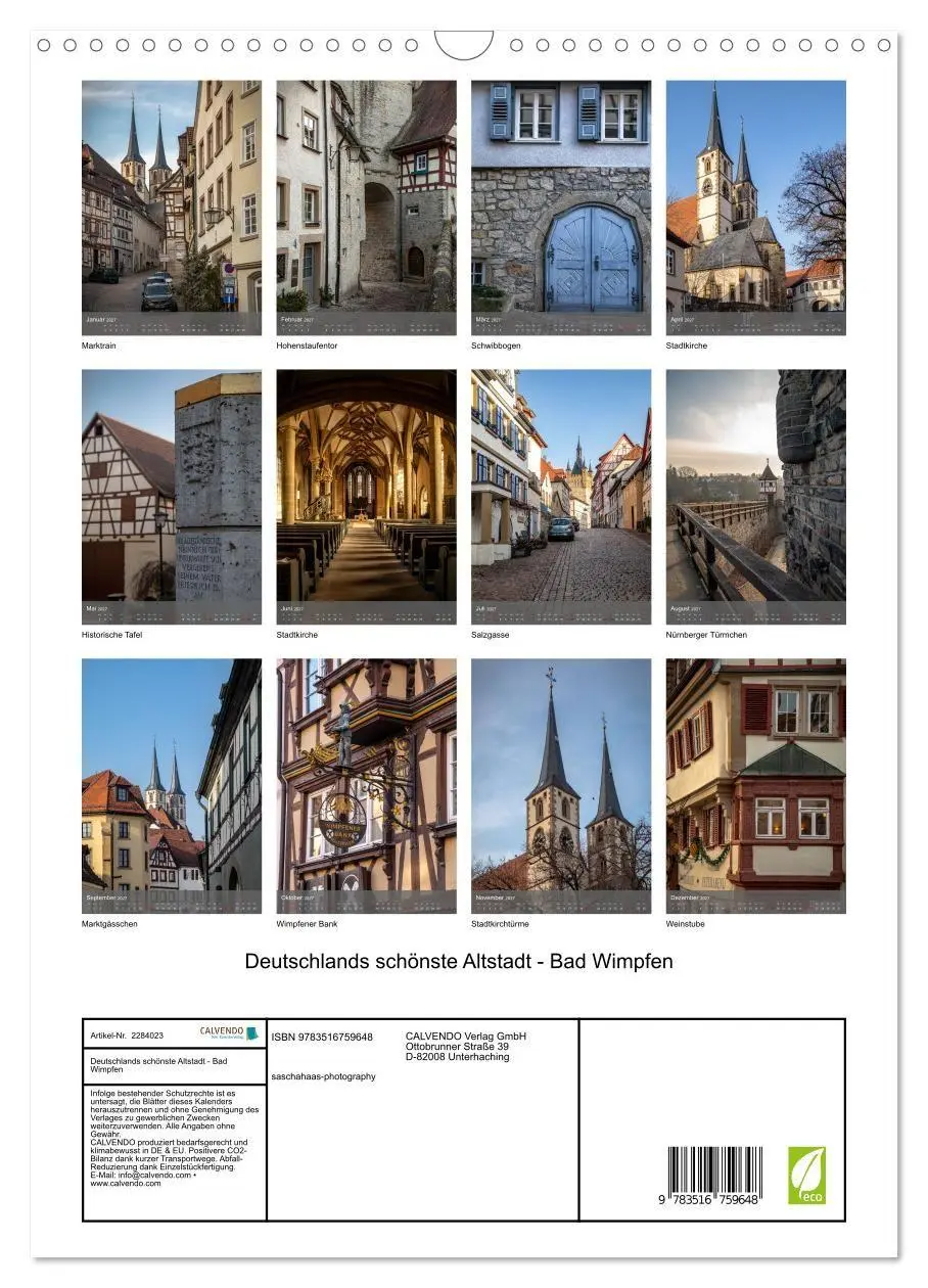 Bild: 9783516759648 | Deutschlands schönste Altstadt - Bad Wimpfen (Wandkalender 2027 DIN...