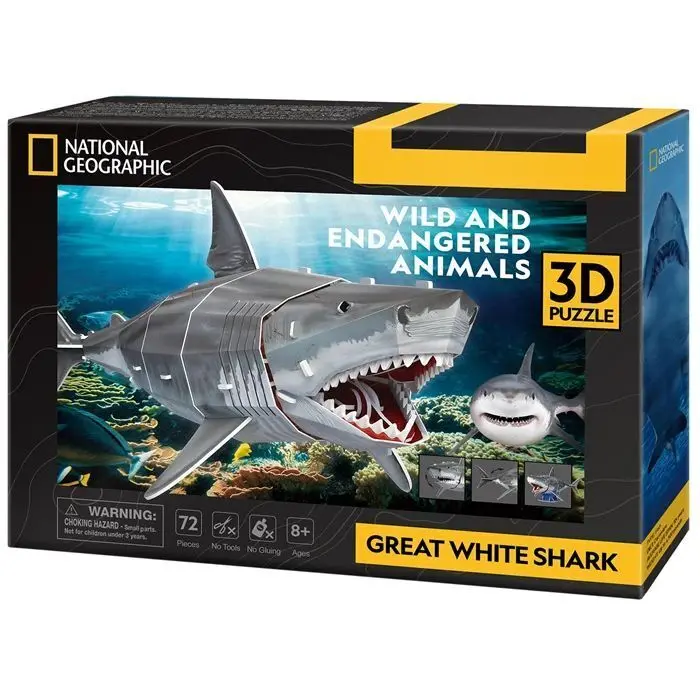 Cover: 7640409429748 | CUBICFUN - 3D Puzzle Weißer Hai 72 Teile | Spiel | 661098 | 2025