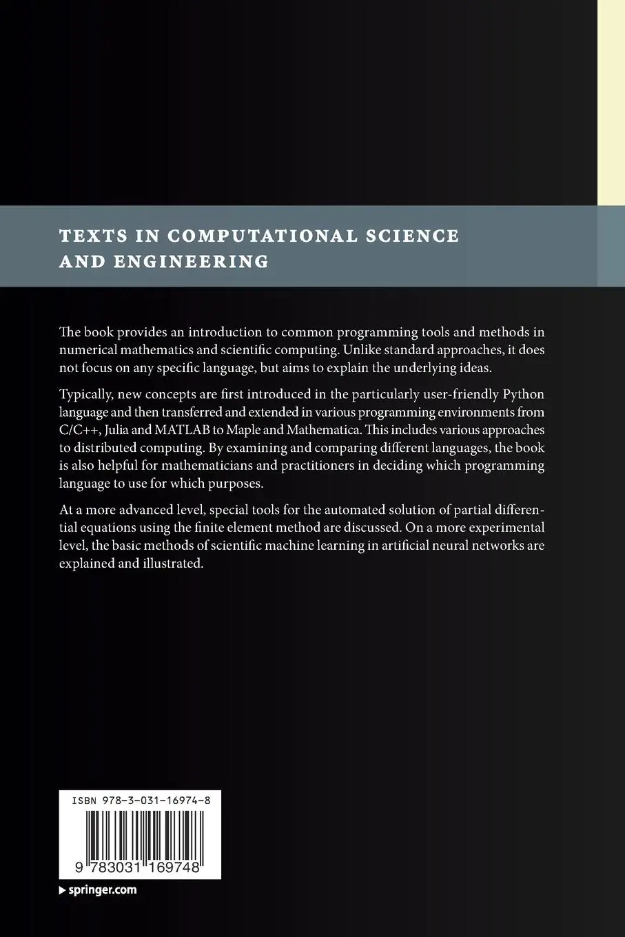 Rückseite: 9783031169748 | Introduction to the Tools of Scientific Computing | Einar Smith | Buch