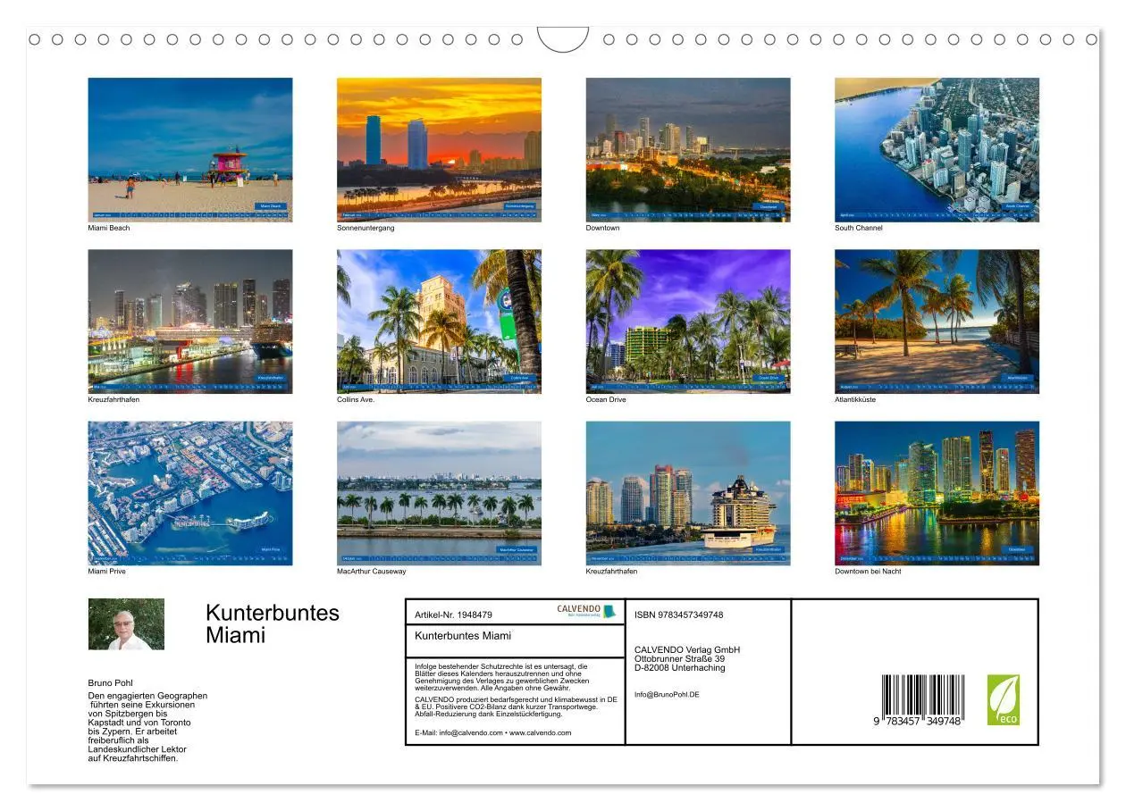 Bild: 9783457349748 | Kunterbuntes Miami (Wandkalender 2026 DIN A3 quer), CALVENDO...