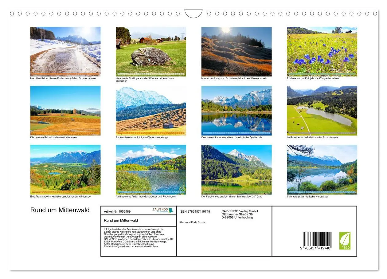Bild: 9783457419748 | Rund um Mittenwald (Wandkalender 2026 DIN A3 quer), CALVENDO...