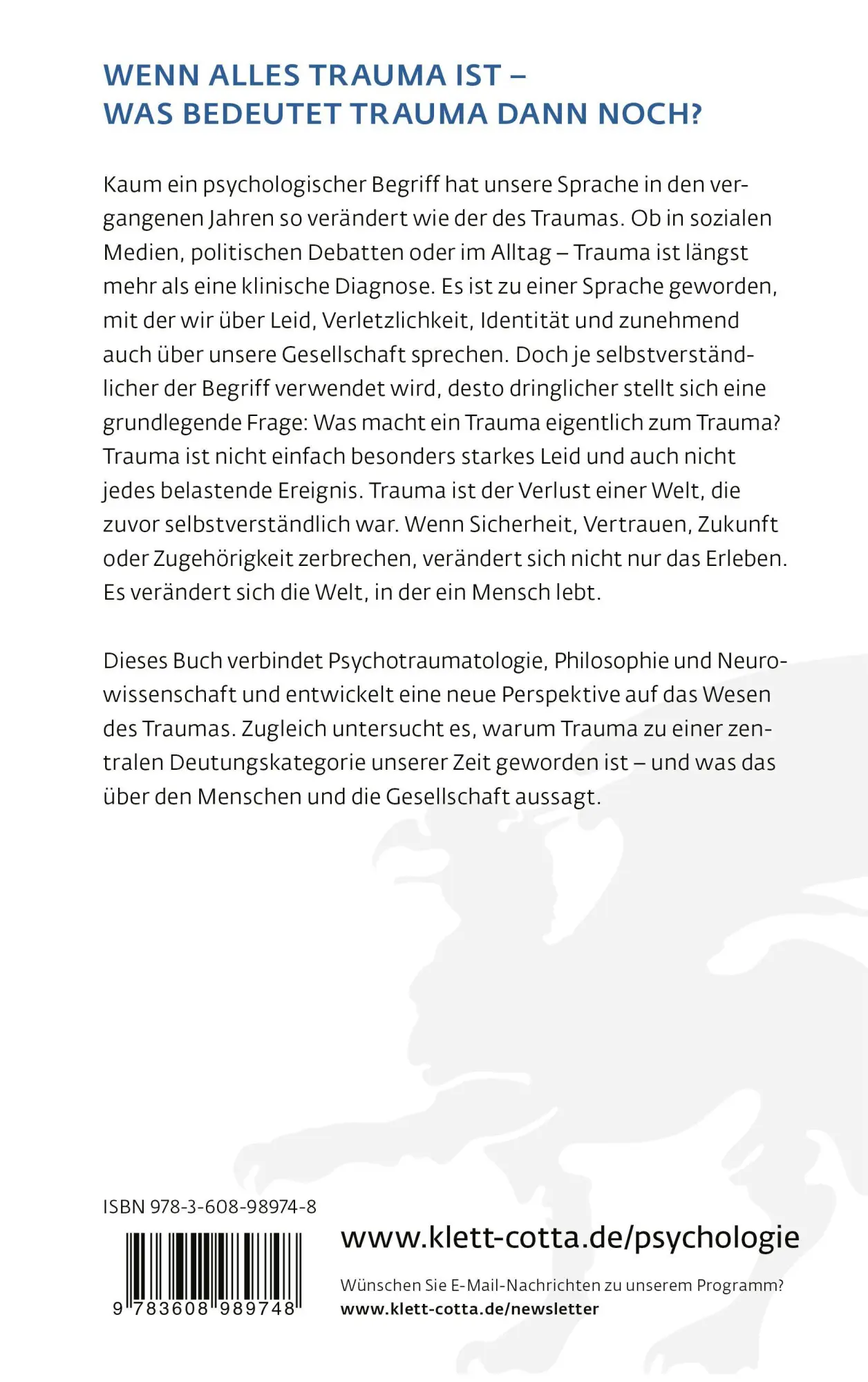 Rückseite: 9783608989748 | Wenn alles Trauma ist | Jonas Tesarz (u. a.) | Taschenbuch | 256 S.