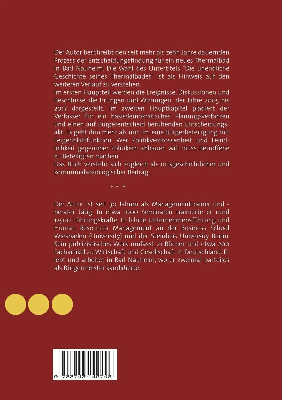 Rückseite: 9783743149748 | Das Bad Nauheim Desaster | Walter Simon | Taschenbuch | 212 S. | 2017