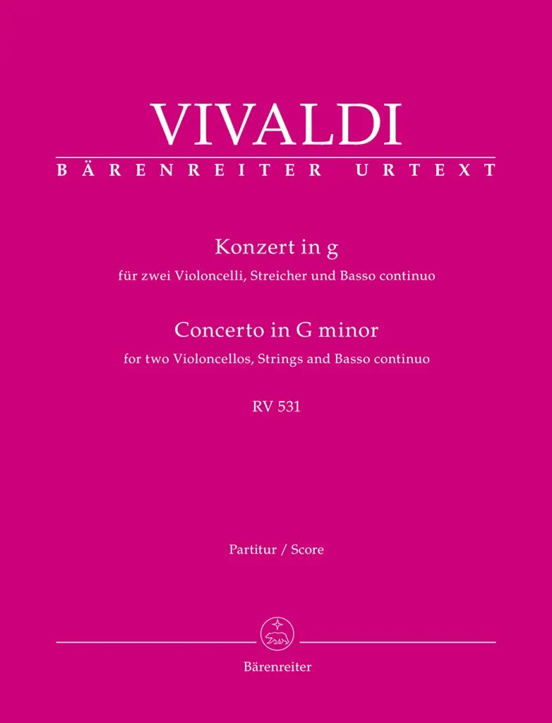 Cover: 9790006569748 | Konzert für zwei Violoncelli, Streicher und Basso continuo g-Moll...