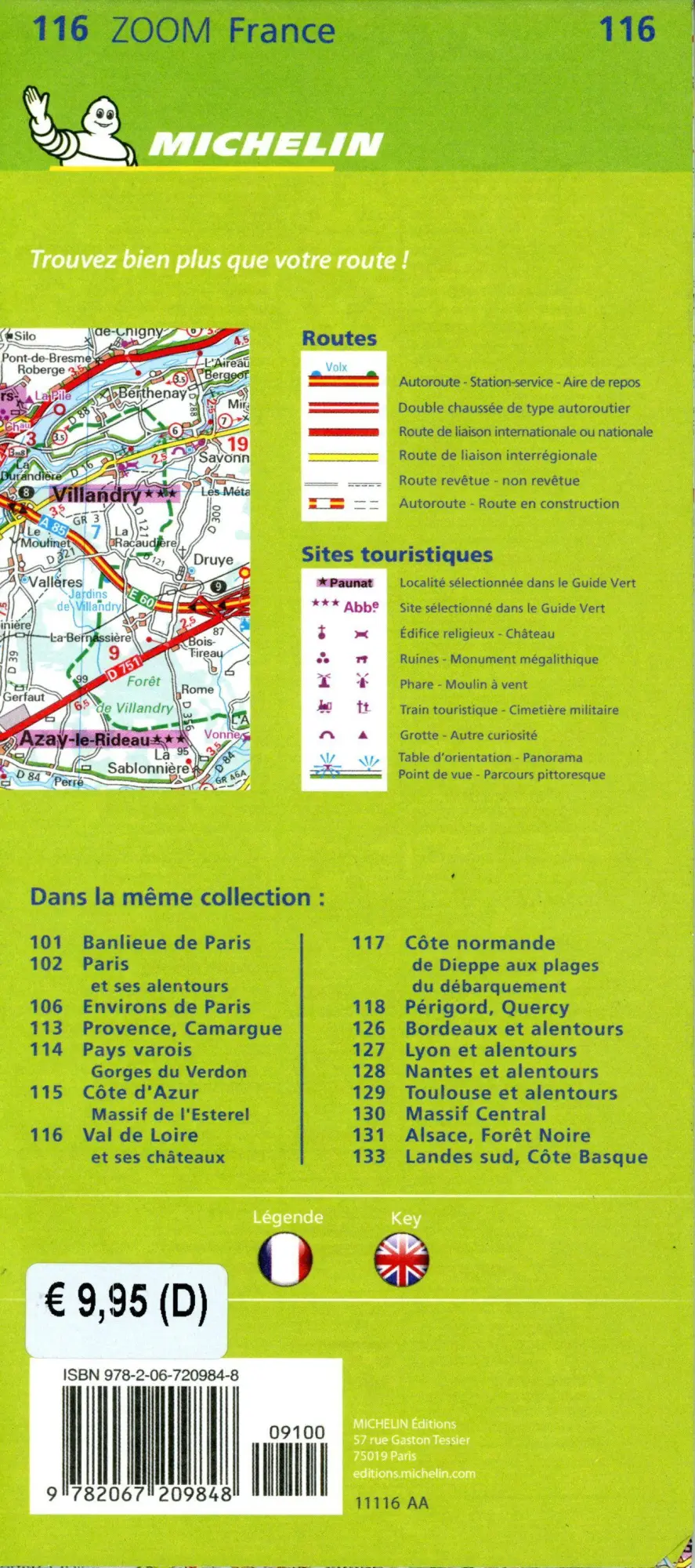 Bild: 9782067209848 | Michelin Schlösser an der Loire | Michelin | (Land-)Karte | 1 S.