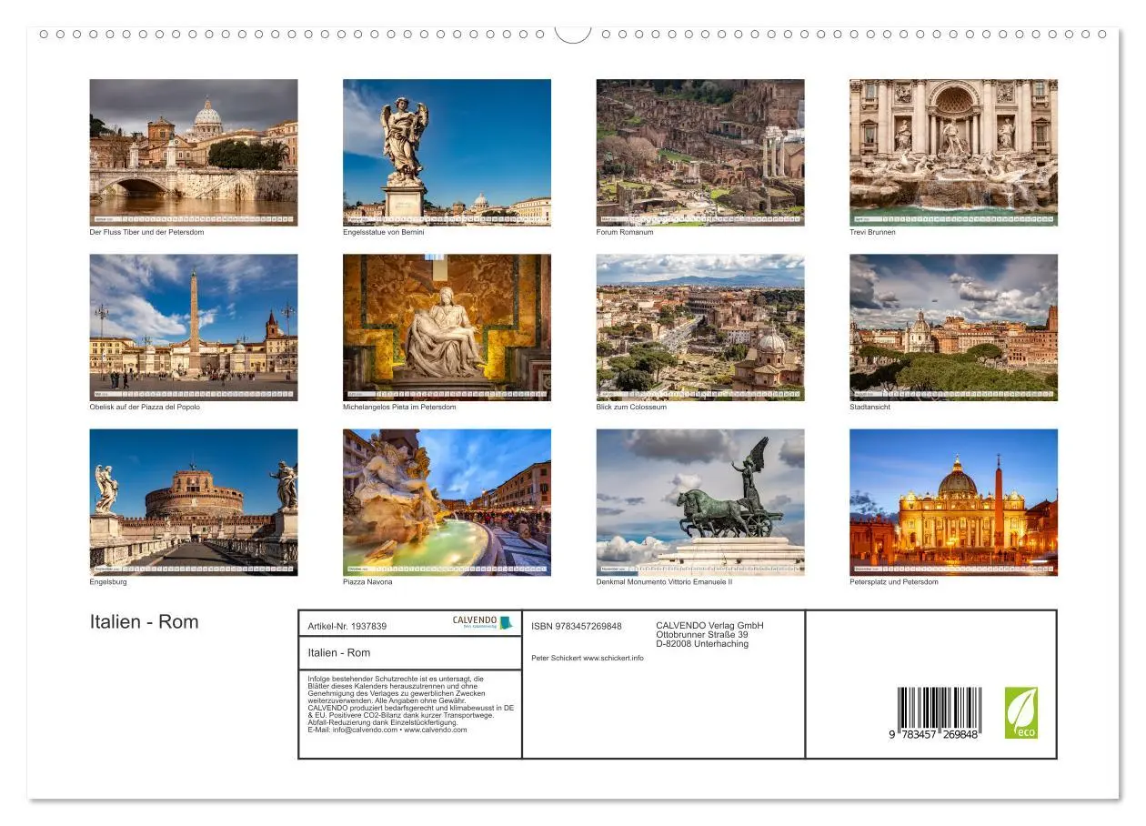 Bild: 9783457269848 | Italien - Rom (hochwertiger Premium Wandkalender 2026 DIN A2 quer),...