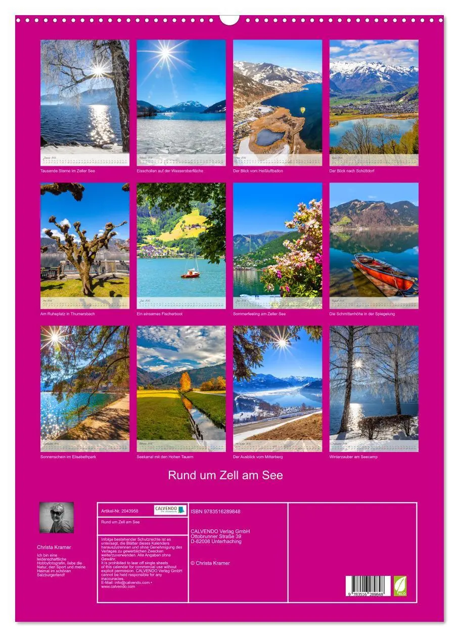 Bild: 9783516289848 | Rund um Zell am See (Wandkalender 2026 DIN A2 hoch), CALVENDO...