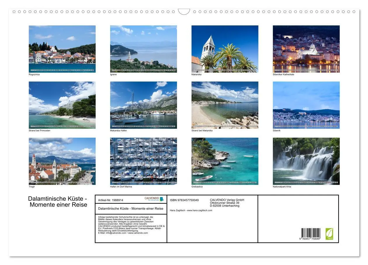 Bild: 9783457750049 | Dalamtinische Küste - Momente einer Reise (Wandkalender 2026 DIN A2...