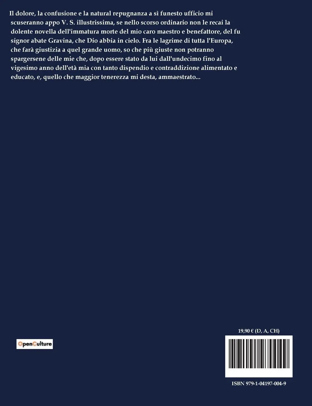 Rückseite: 9791041970049 | Lettere | Pietro Metastasio | Taschenbuch | Italienisch | 2023