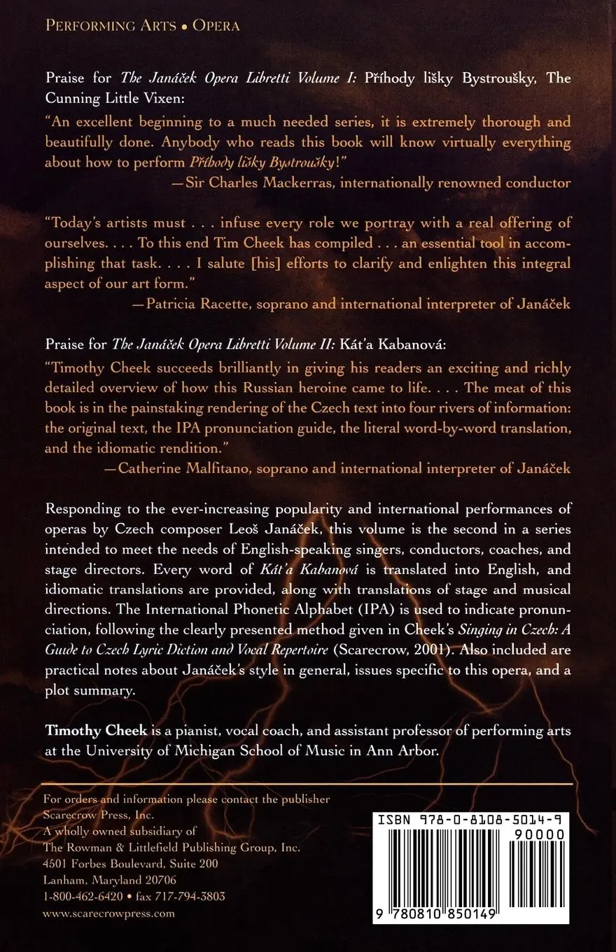 Rückseite: 9780810850149 | Kat'a Kabanova | Translations and Pronunciation | Timothy Cheek | Buch