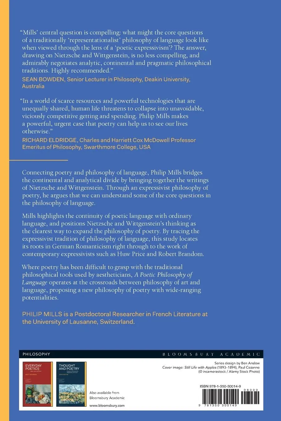 Rückseite: 9781350300149 | A Poetic Philosophy of Language | Philip Mills | Taschenbuch | 2024