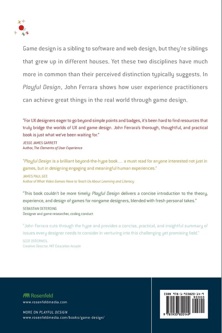 Rückseite: 9781933820149 | Playful Design | Creating Game Experiences in Everyday Interfaces