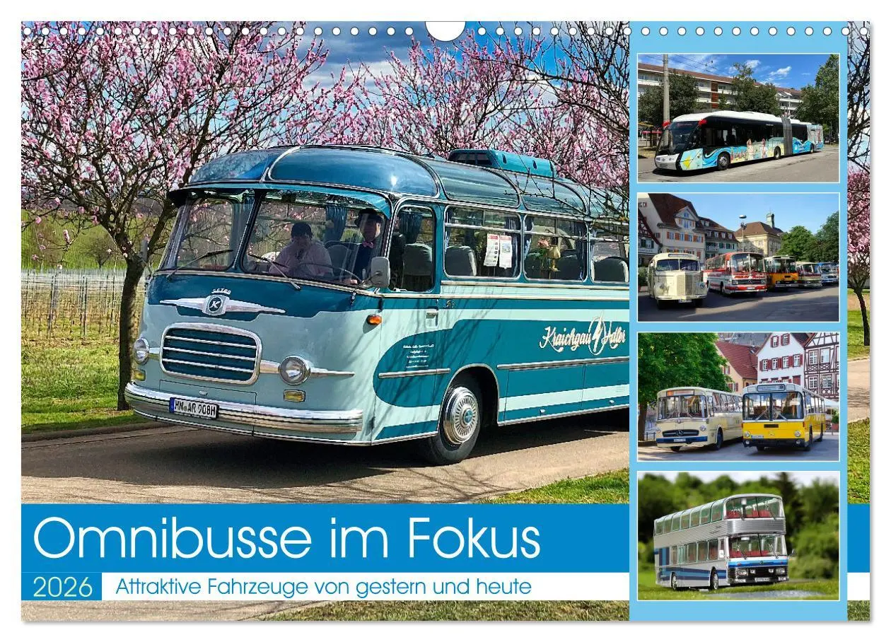 Cover: 9783457430149 | Omnibusse im Fokus (Wandkalender 2026 DIN A3 quer), CALVENDO...