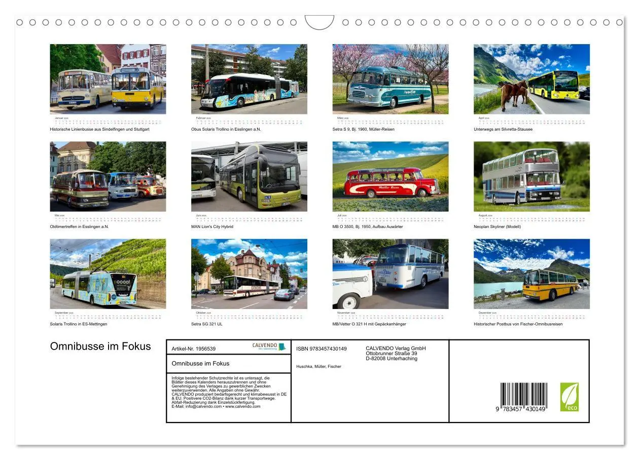 Bild: 9783457430149 | Omnibusse im Fokus (Wandkalender 2026 DIN A3 quer), CALVENDO...
