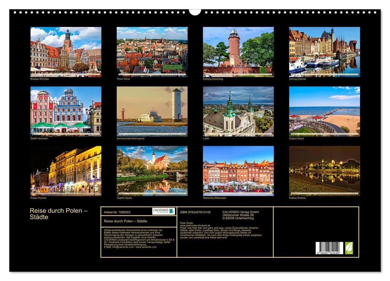 Bild: 9783457810149 | Reise durch Polen - Städte (Wandkalender 2026 DIN A2 quer),...
