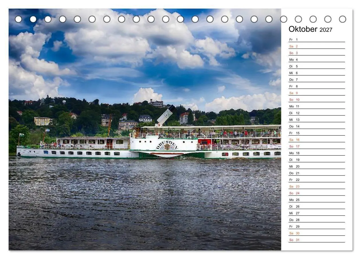 Bild: 9783569920149 | Schaufelraddampfer (Tischkalender 2027 DIN A5 quer), CALVENDO...