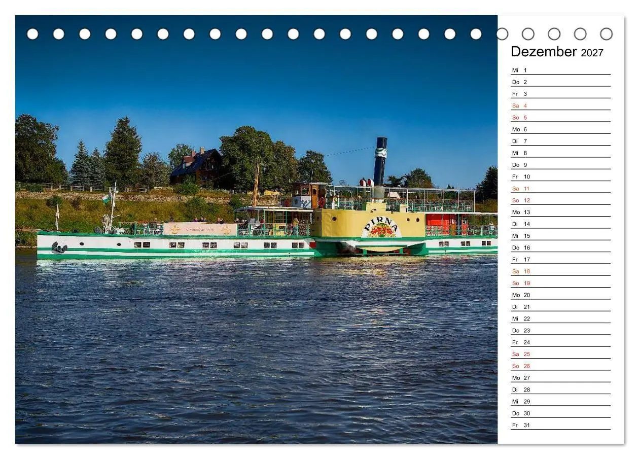 Bild: 9783569920149 | Schaufelraddampfer (Tischkalender 2027 DIN A5 quer), CALVENDO...