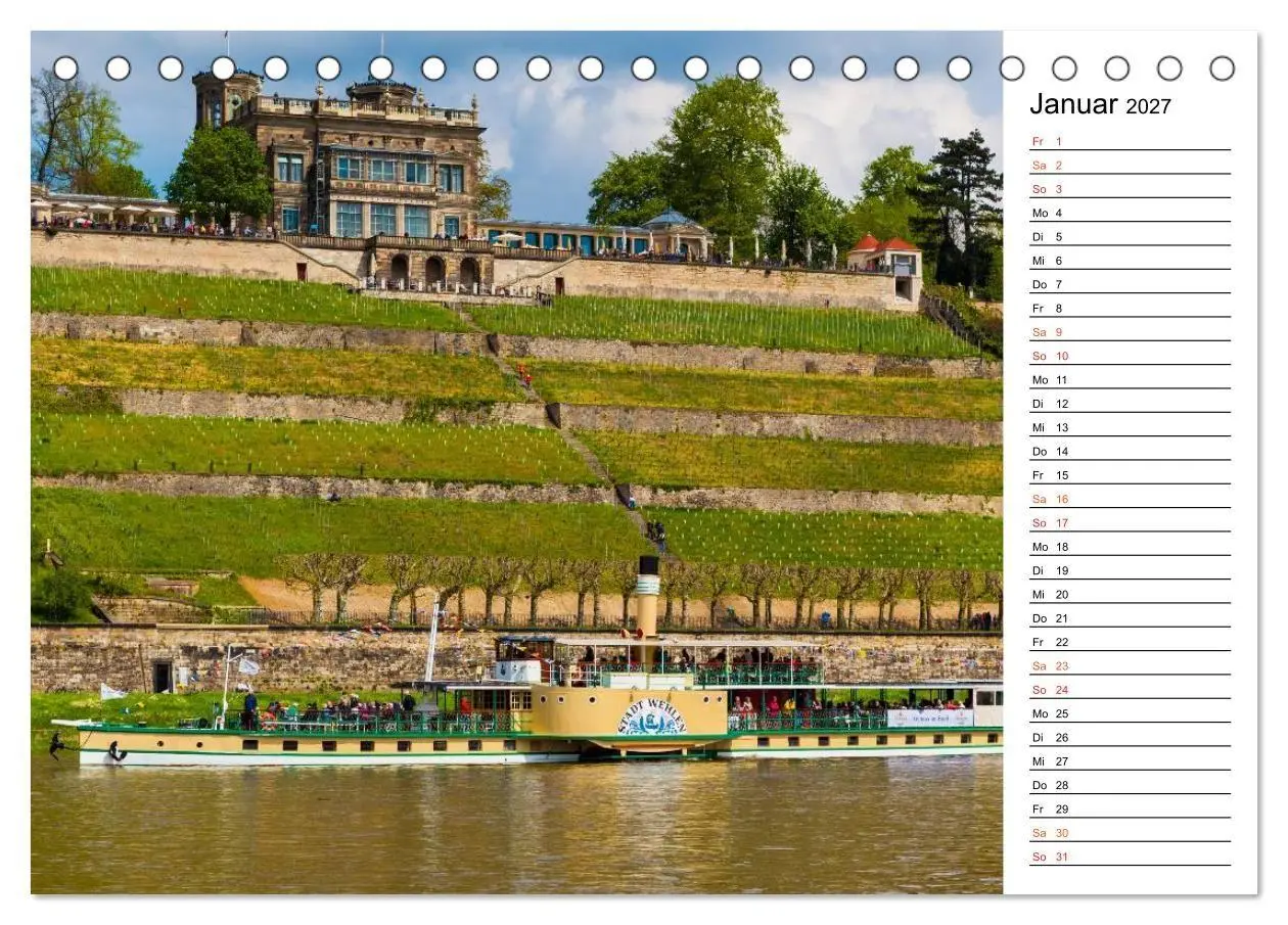 Bild: 9783569920149 | Schaufelraddampfer (Tischkalender 2027 DIN A5 quer), CALVENDO...