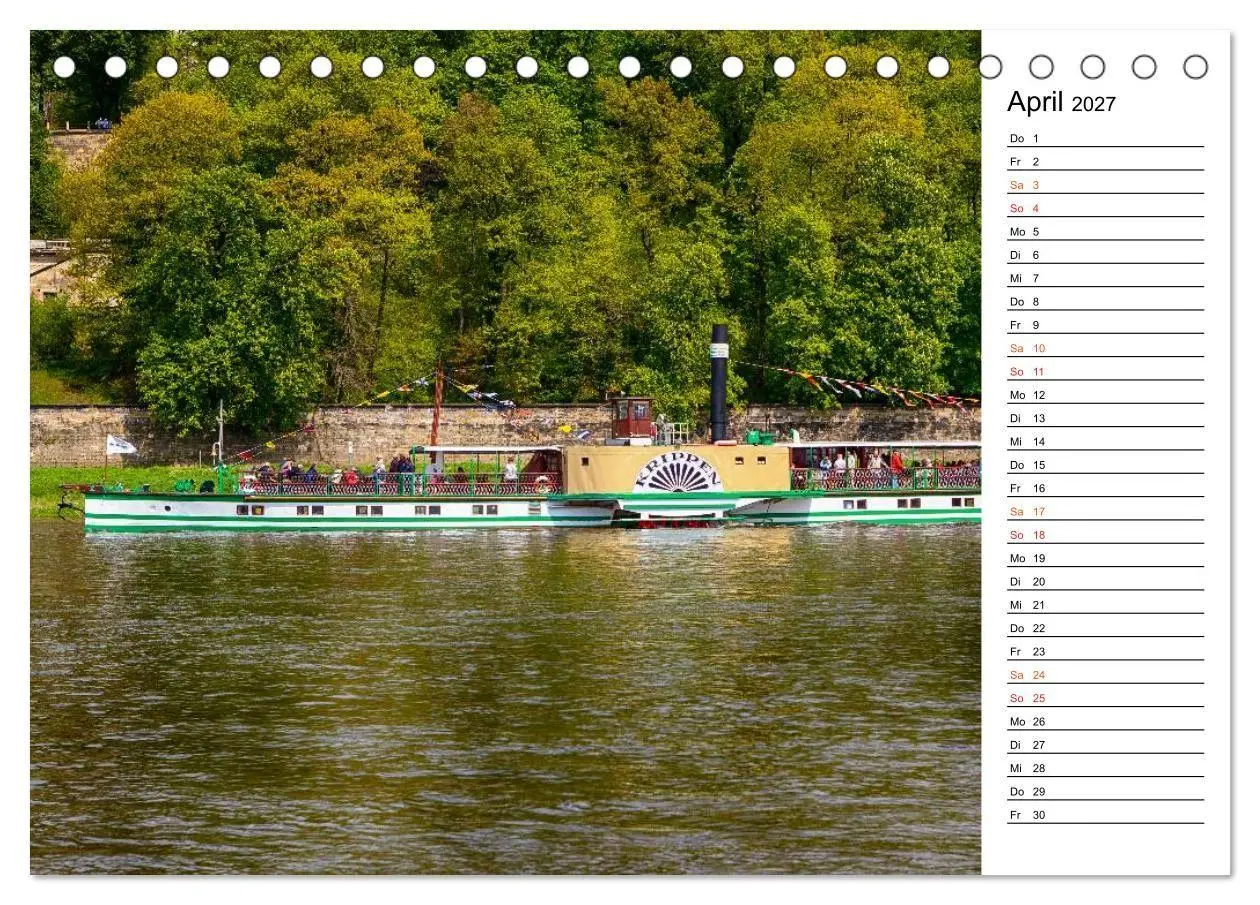 Bild: 9783569920149 | Schaufelraddampfer (Tischkalender 2027 DIN A5 quer), CALVENDO...