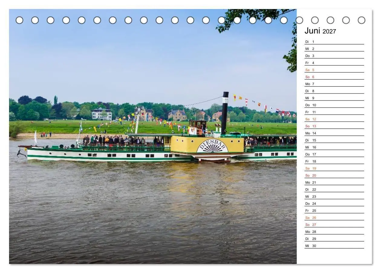 Bild: 9783569920149 | Schaufelraddampfer (Tischkalender 2027 DIN A5 quer), CALVENDO...