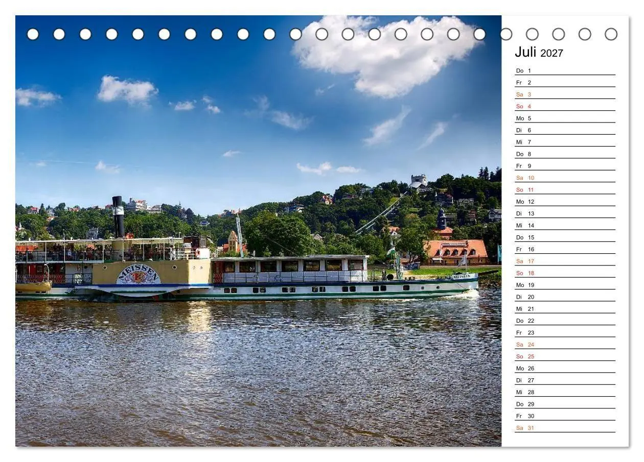 Bild: 9783569920149 | Schaufelraddampfer (Tischkalender 2027 DIN A5 quer), CALVENDO...