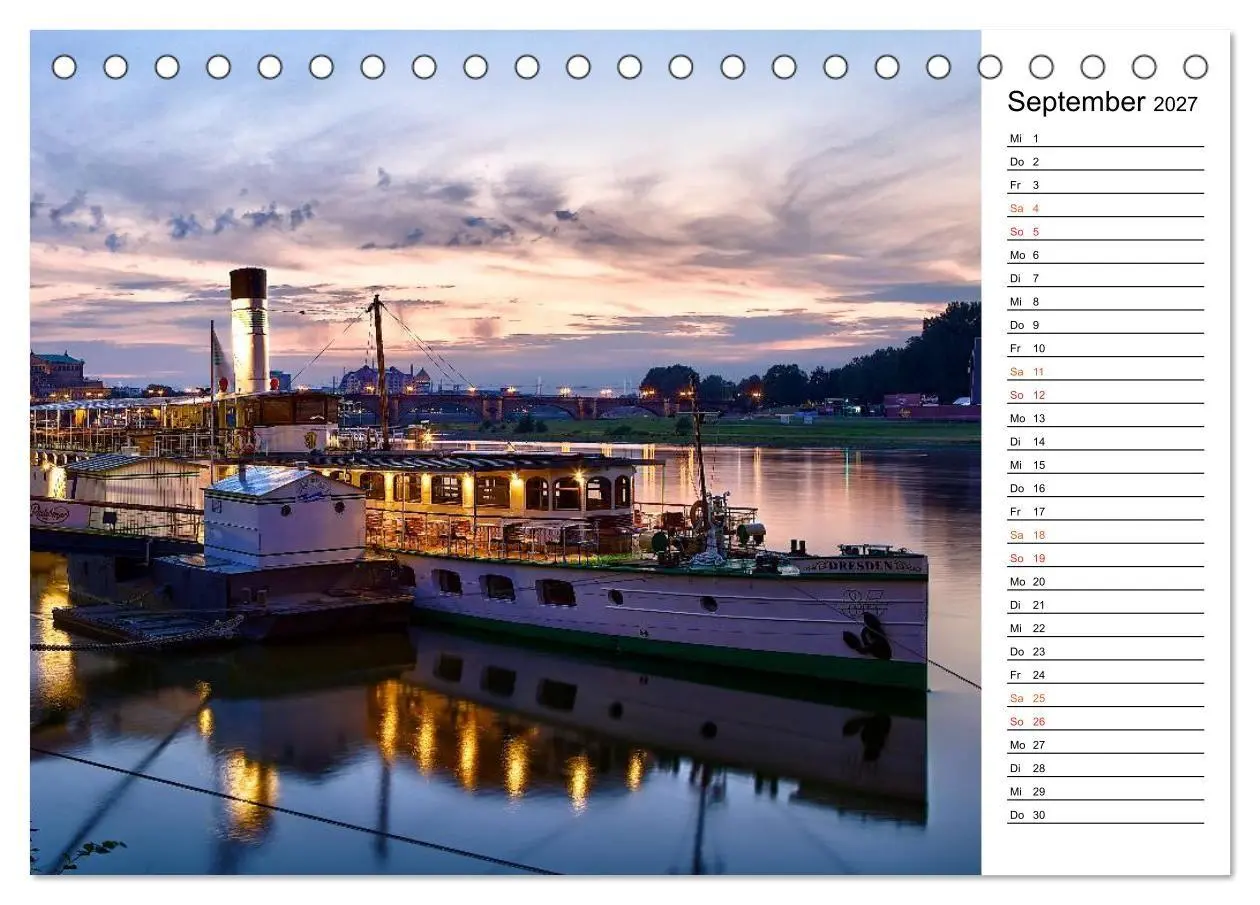 Bild: 9783569920149 | Schaufelraddampfer (Tischkalender 2027 DIN A5 quer), CALVENDO...