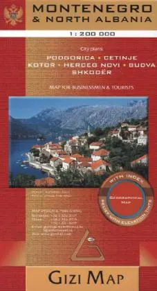 Cover: 9786155010149 | Gizi Map Montenegro &amp; North Albania, Geographical Map | (Land-)Karte