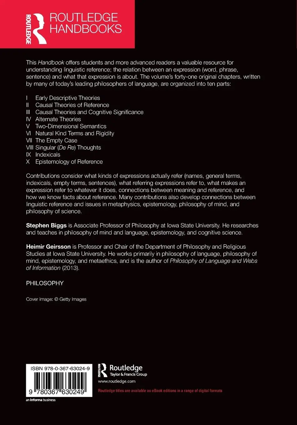 Rückseite: 9780367630249 | The Routledge Handbook of Linguistic Reference | Stephen Biggs (u. a.)