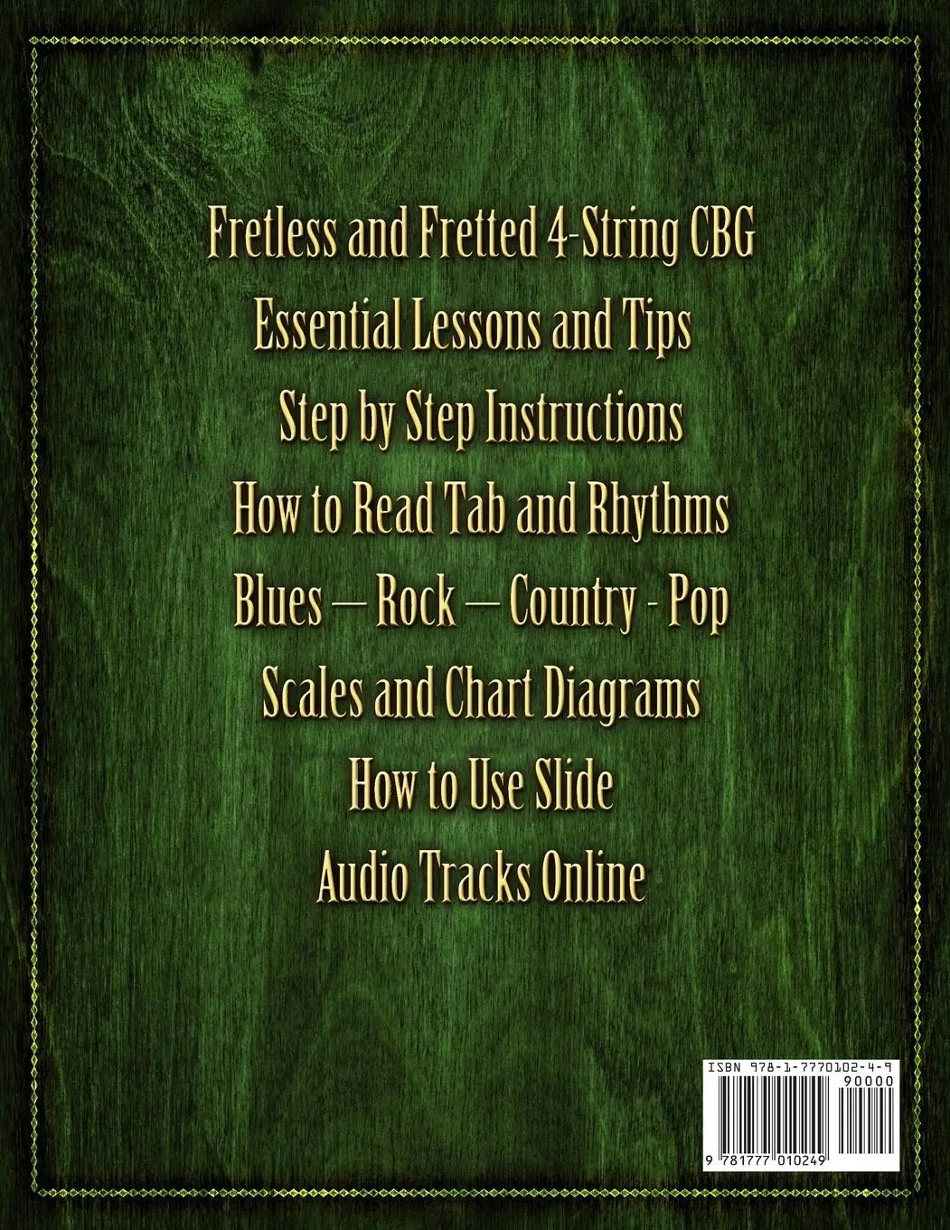 Rückseite: 9781777010249 | 101 Riffs and Solos for 4-String Cigar Box Guitar | Brent C Robitaille