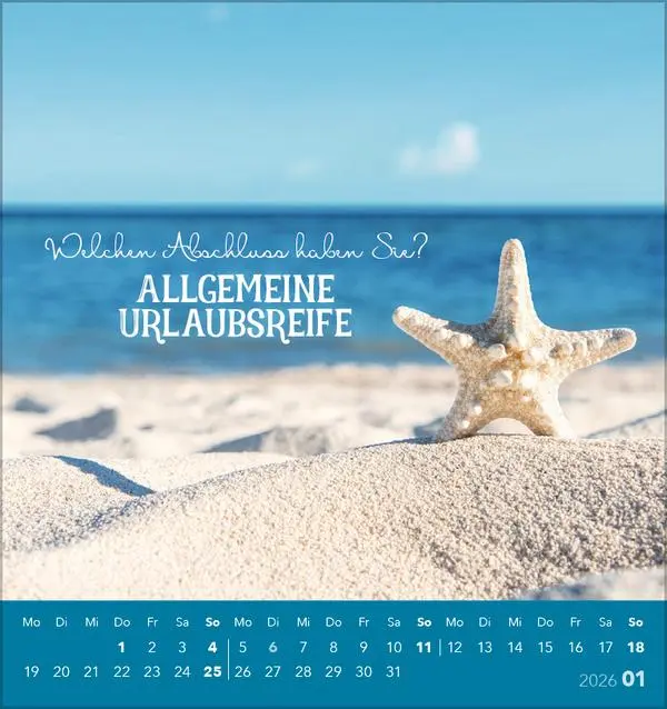 Bild: 9783731890249 | Urlaubsreif 2026 | aufstellbarer Postkartenkalender | Verlag Korsch