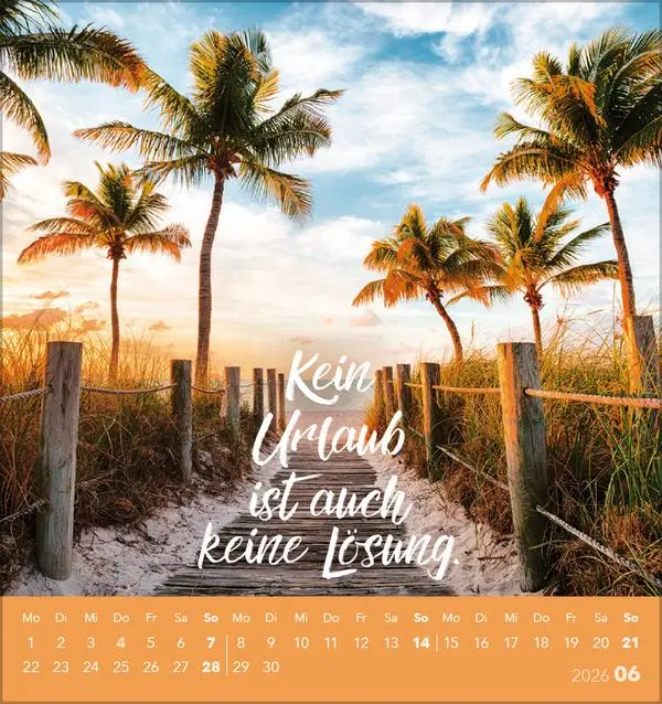Bild: 9783731890249 | Urlaubsreif 2026 | aufstellbarer Postkartenkalender | Verlag Korsch