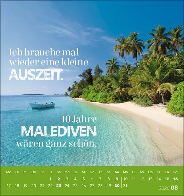 Bild: 9783731890249 | Urlaubsreif 2026 | aufstellbarer Postkartenkalender | Verlag Korsch