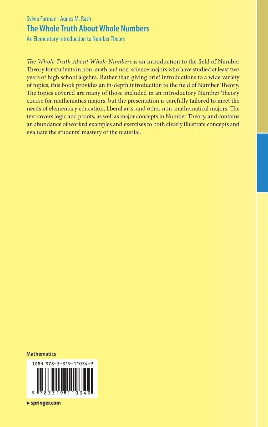 Rückseite: 9783319110349 | The Whole Truth About Whole Numbers | Agnes M. Rash (u. a.) | Buch
