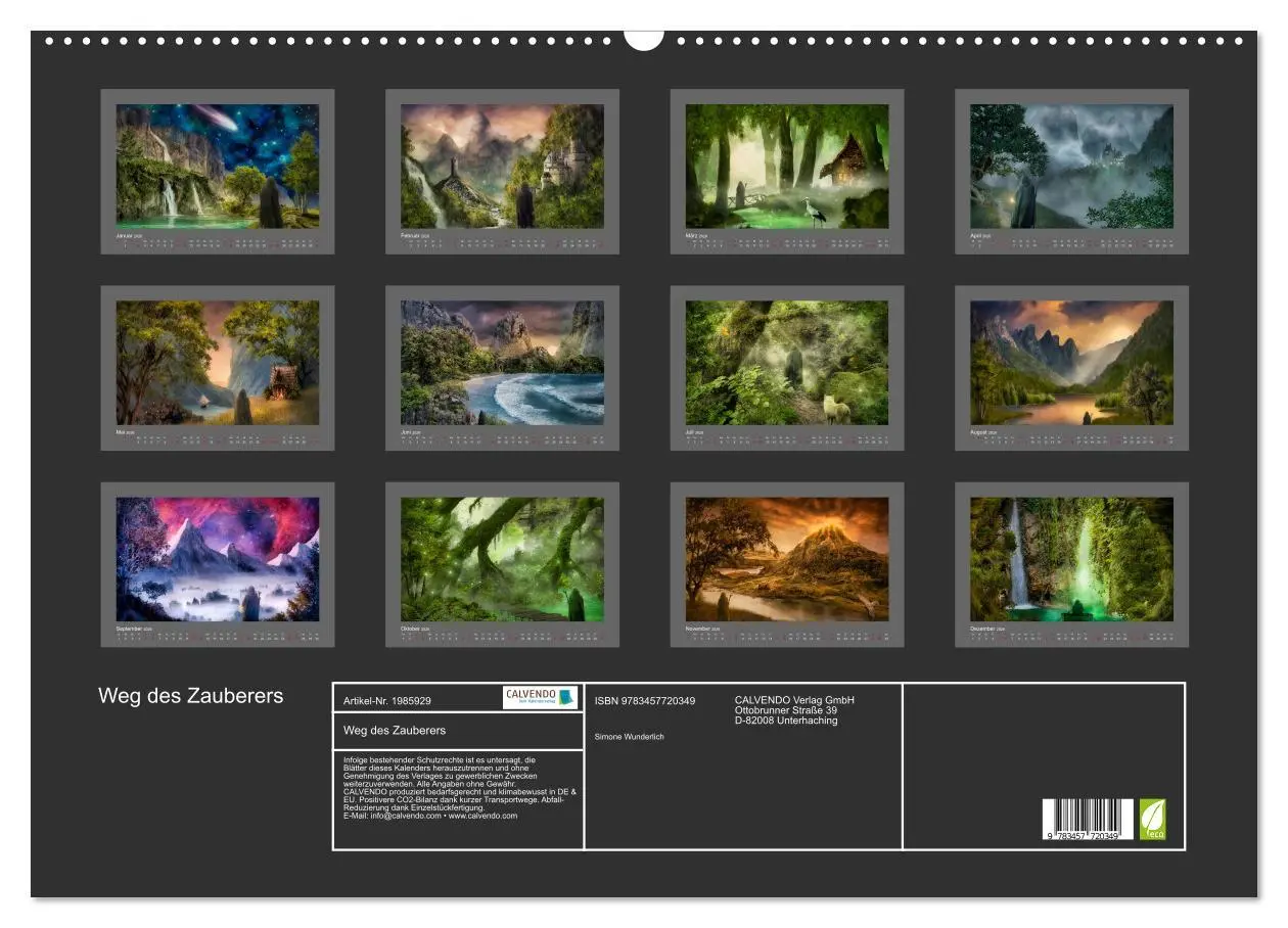 Bild: 9783457720349 | Weg des Zauberers (Wandkalender 2026 DIN A2 quer), CALVENDO...