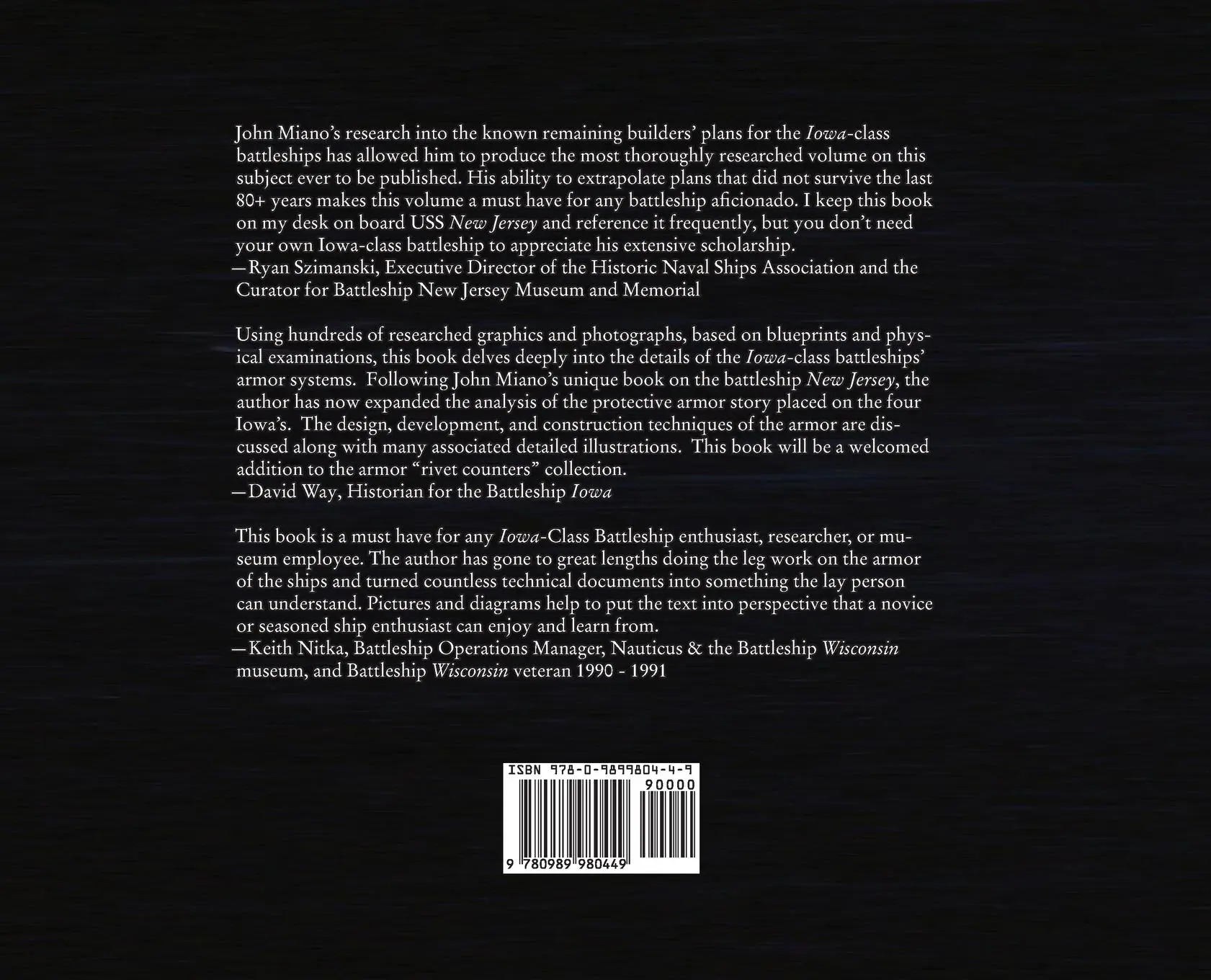 Rückseite: 9780989980449 | Armor of the Iowa-Class Battleships | John M Miano | Buch | Englisch