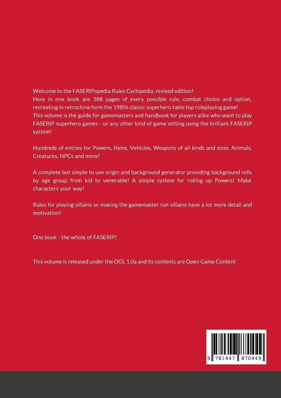 Rückseite: 9781447870449 | FASERIPopedia | FASERIP Rules Cyclopedia | Jonathan Nolan | Buch