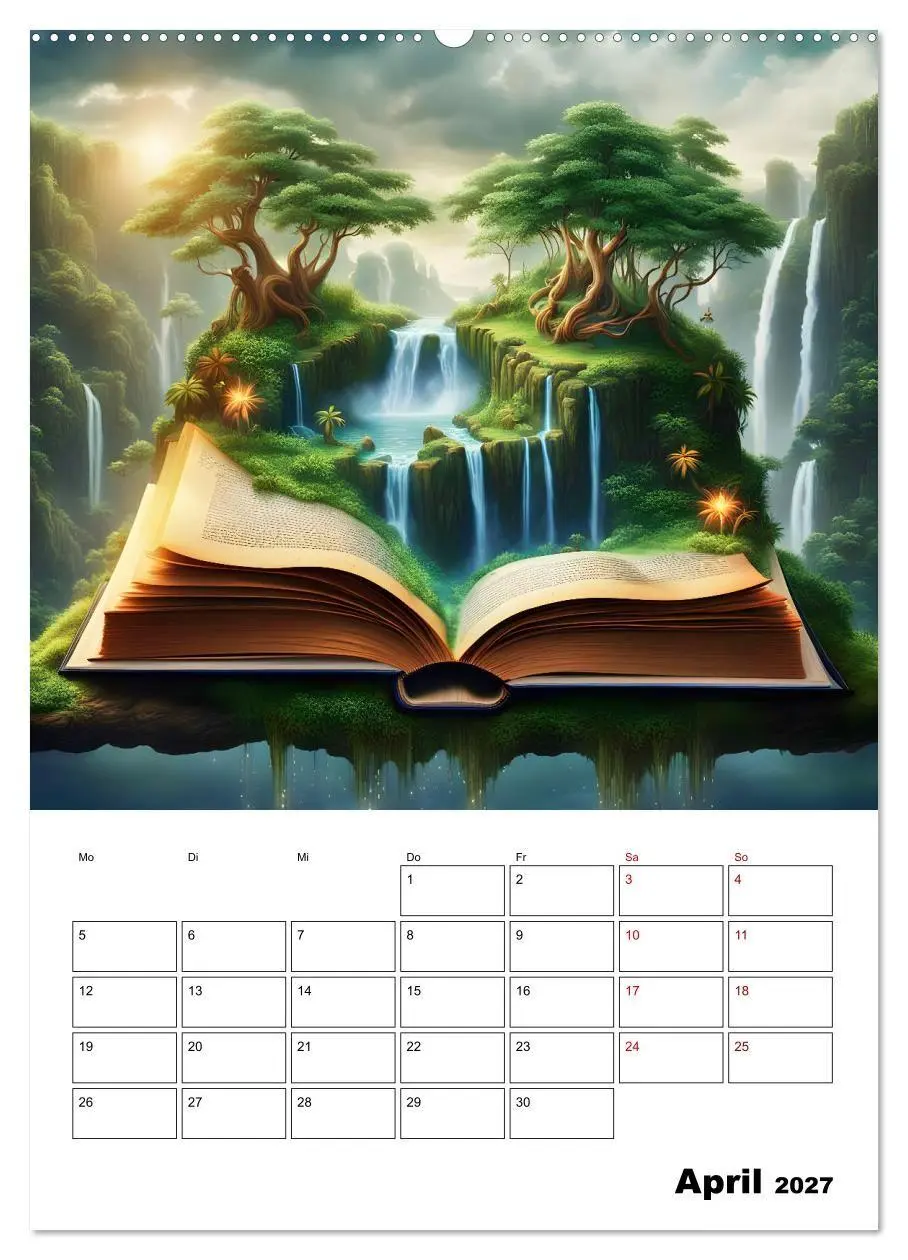 Bild: 9783569060449 | Magische surreale Buchwelten (hochwertiger Premium Wandkalender...