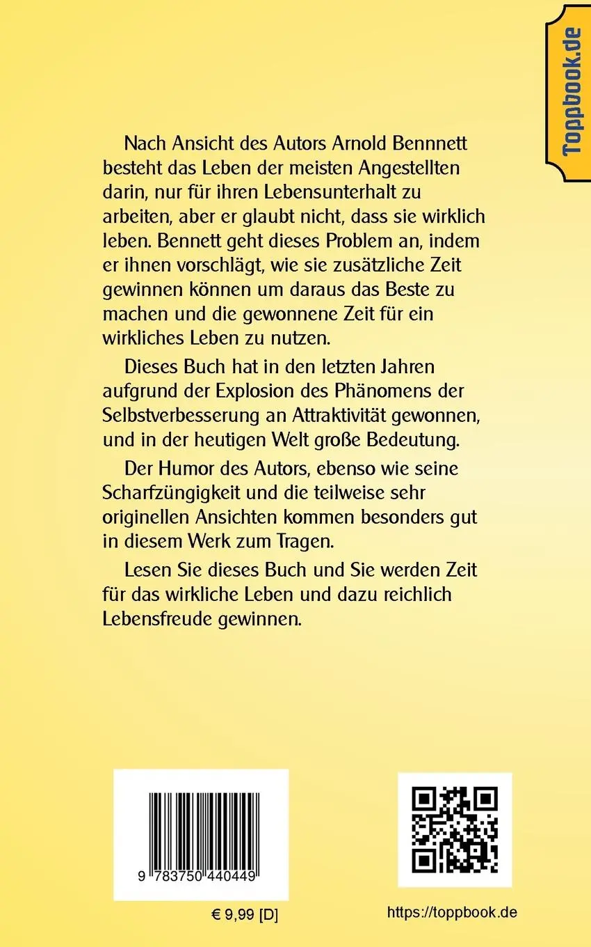 Rückseite: 9783750440449 | Wie man seinen 24Std-Tag organisiert | Arnold Bennett | Taschenbuch