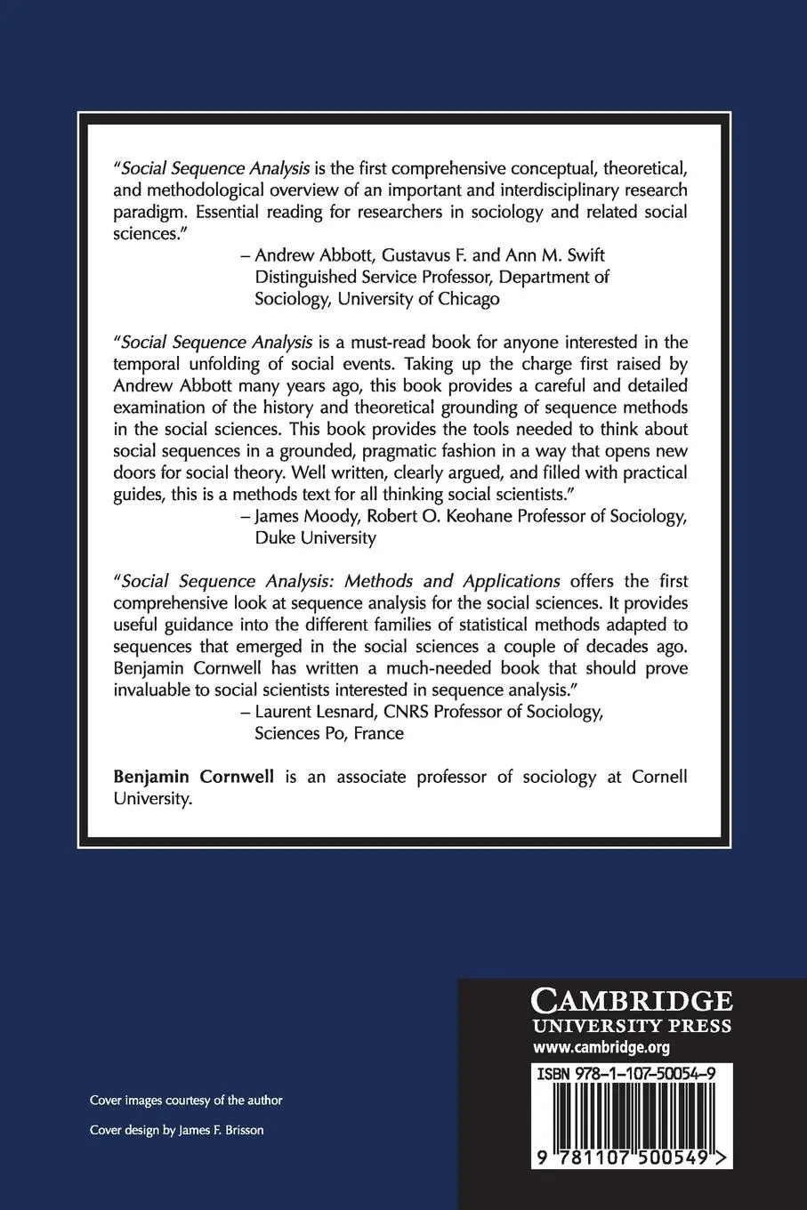 Rückseite: 9781107500549 | Social Sequence Analysis | Benjamin Cornwell | Taschenbuch | Englisch