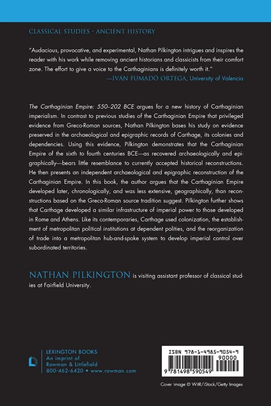 Rückseite: 9781498590549 | The Carthaginian Empire | 550-202 BCE | Nathan Pilkington | Buch